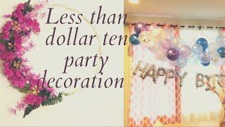 Party decor ideas | Less than $10 DIY party decoration | floral wreath and balloon garland