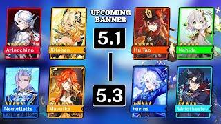 NEW UPDATE! Character Banner Roadmap for 5.1, 5.2, 5.3 along with Reruns - Genshin Impact