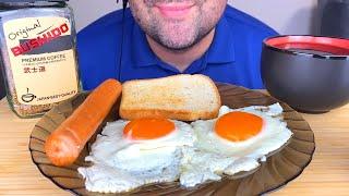 ASMR MUKBANG BREAKFAST FRIED EGGS WITH SAUSAGE & TOAST (EATING SOUNDS) EATING SHOW