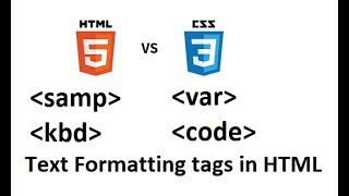 code,samp,var,kbd tags in html|text formatting elements of html