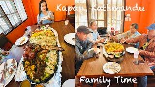 Having a feast with family | Kumbakarna Thali | Kathmandu