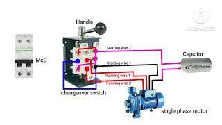 single phase motor reverse & forward connection with changeover switch diagram@electricianhelprj