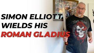 Simon Elliott wields his Roman gladius