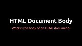 HTML - Document Body