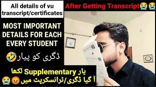 Amazing VU Insect is on fire  | I kiss my #vu Transcript | VU/degree Transcript Details | #vu VLOGS