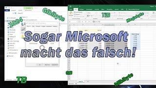 Sogar Microsoft macht das falsch! (Megabyte, Mebibyte, KiB, KB,...)