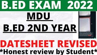 MDU Revised Datesheet | MDU B.ED 2nd Year Datesheet | MDU Latest Update | Review by Student