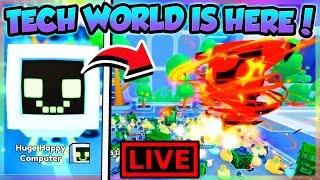 LIVE - TECH WORLD IS HERE in PET SIMULATOR 99!! GIVEAWAYS & GRINDING!! (Roblox)