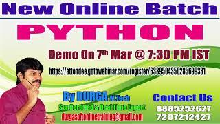 PYTHON Online Training in DURGASOFT