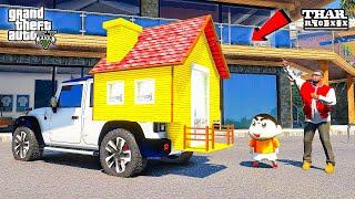 Franklin Built A House On His 5 Door Roxx Thar Car in GTA 5 | SHINCHAN and CHOP