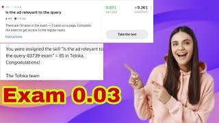 Is the ad relevant to the query |Exam Task 0.03