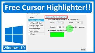 How to Highlight Cursor For Free Windows 10