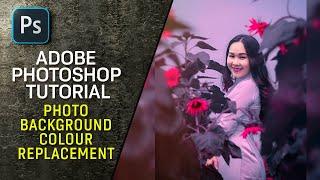 Photo Background Color Replacement - Adobe Photoshop Tutorial