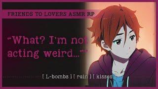 Tsundere best friend admits his feelings for you (ASMR RP M4A)  [L-bombs] [rain] [kisses]