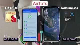 Xiaomi 13 vs Samsung Galaxy A35 Antutu Comparison | Snapdragon 8 Gen 2 vs Exynos 1380