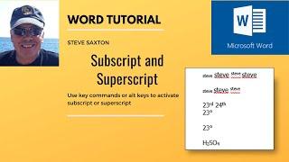 Subscript and superscript text in Word.  Microsoft Word tutorial