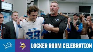 Lions vs. Vikings postgame locker room celebration