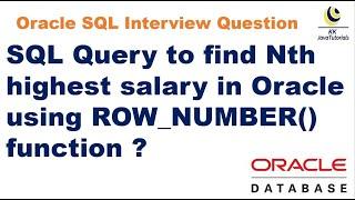 SQL Query to find Nth highest salary in Oracle using ROW_NUMBER function?