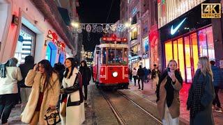 Stunning Istanbul Night Walk 4K | Istiklal Street to Taksim Square