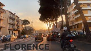 Driving in Florence, Italy  | Birthplace of European Renaissance under the Tuscan Sun  | 4k