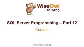 SQL Server Programming Part 12 - Cursors