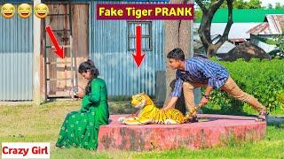 Viral Fake Tiger Prank on  Cute Girl | Fake Tiger vs Man Prank Video | So Funny Videos | ComicaL TV