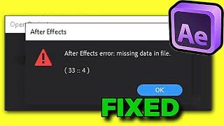 Fix this Error: missing data in file when opening Project (33 :: 4)