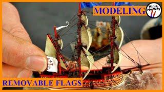 Removable Paper Flags for Miniature wargaming Ships