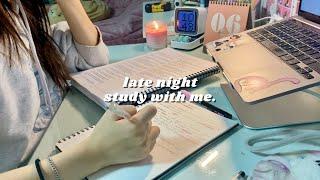 late night study session // pencil asmr, page-flipping, no music, study with me