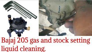Bajaj 205 gas and stock setting liquid cleaning.