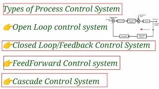 PIC / MIM, TYPES OF PROCESS CONTROL SYSTEM, Open loop and Closed loop control system, Feedforward