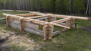 Placing the HUGE 62ft Logs - Building My Log Home Pt.14