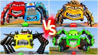 Lightning McQueen Eater and All Friends Megamix.  Spider Thomas  Bus Eater  Truck Eater - Spin