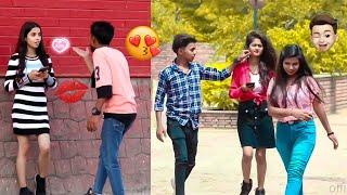 flying kiss on cute girl official shiva prank  checks touching prank 