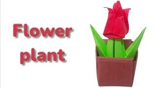 How to Make an Origami Flower Plant Step by Step #flowerplants