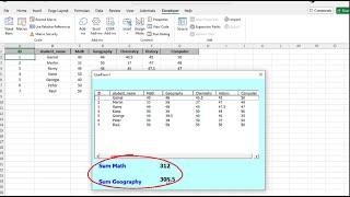 VBA code | How to sum column in listbox  Userform Microsoft Excel VBA