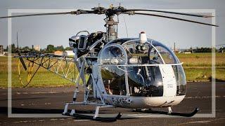 HELICOPTER Alouette II Engine Start and Take-off at Hélico 2022, Cholet/France (4K UHD)