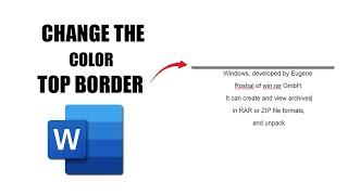 How to change the color of a top border in word