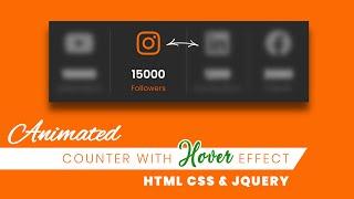 Animated Counter with Hover Effect In Html CSS JQUERY | Jquery Count Up Number Animation