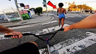 RIDING BMX IN LA COMPTON GANG ZONES AND WENT DOWN FIG ST..