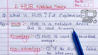 What is HUB? full Explanation | Computer Networking