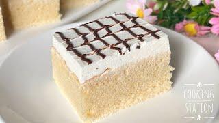 Vanilla SPONGE CAKE that melts in your mouth! Moist Fluffy Vanilla Cake