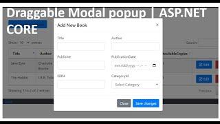 How to make Bootstrap modal popup draggable | ASP.NET CORE