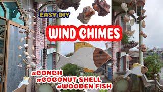 VanGo DIY || How to make a WIND CHIME from CONCH, COCONUT SHELL, WOODEN FISH || Easy Diy