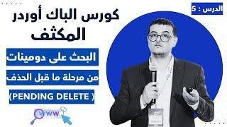 كورس الباك اوردر المكثف حلقة 5 : البحث على دومينات من مرحلة ما قبل الحذف (pending Delete )