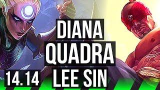 DIANA vs LEE SIN (JGL) | Quadra, 8/1/4, 67% winrate, Legendary | EUNE Grandmaster | 14.14