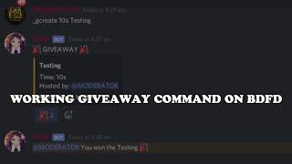 HOW TO MAKE A WORKING GIVEAWAY COMMAND ON BDFD | BOT DESINGER FOR DISCORD