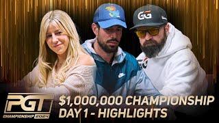 $1,000,000 PGT Championship Day 1 Highlights with Daniel Negreanu & Kristen Foxen!