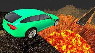 Beamng drive - Open Bridge Crashes over Volcano #1 (Jumping into Volcano Crashes)