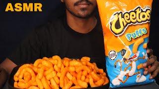 CHEETOS PUFFS ASMR |CRISPY AND SPICY  CHEETOS EATING ASMR |SNACKS ASMR| CHEESY CHIPS ASMR